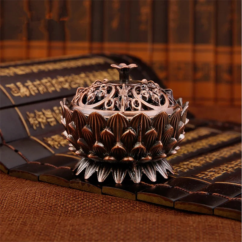 Retro Lotus Incense Burners Dragon Incense Holder Incense Burner Mini Sandalwood Censer Home Office Decor Decoration Craft