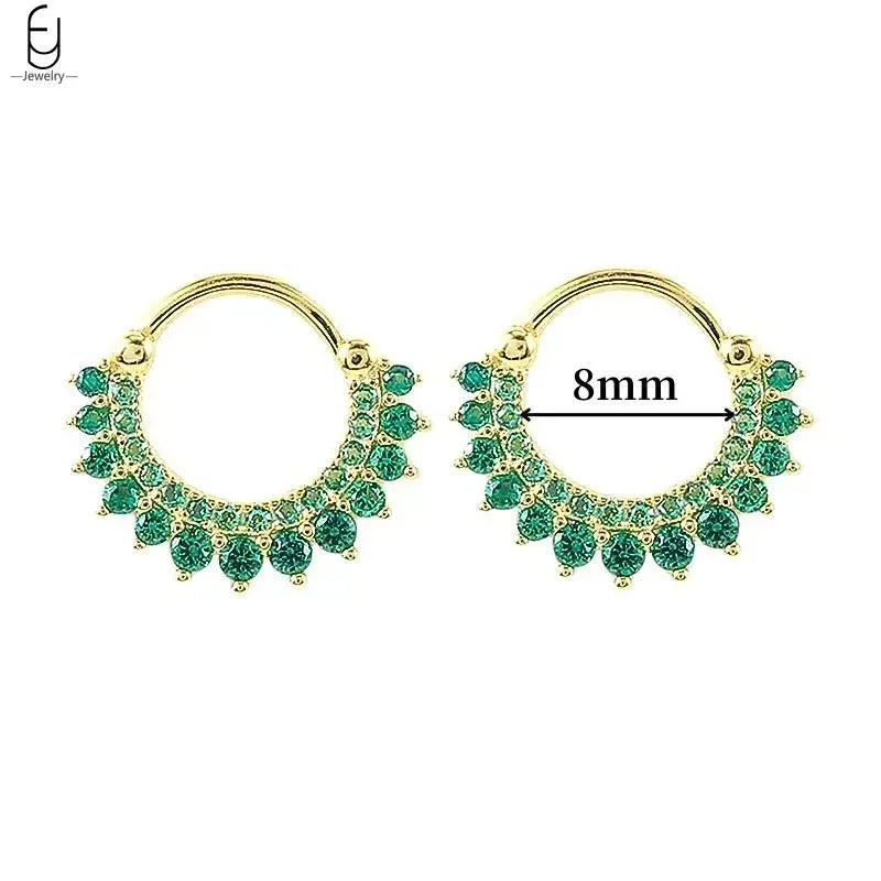 925 Sterling Silver Needle Green Zircon Gold Earrings Heart Hoop Earrings for Women Delicate Stud Earrings Luxury Jewelry Gifts