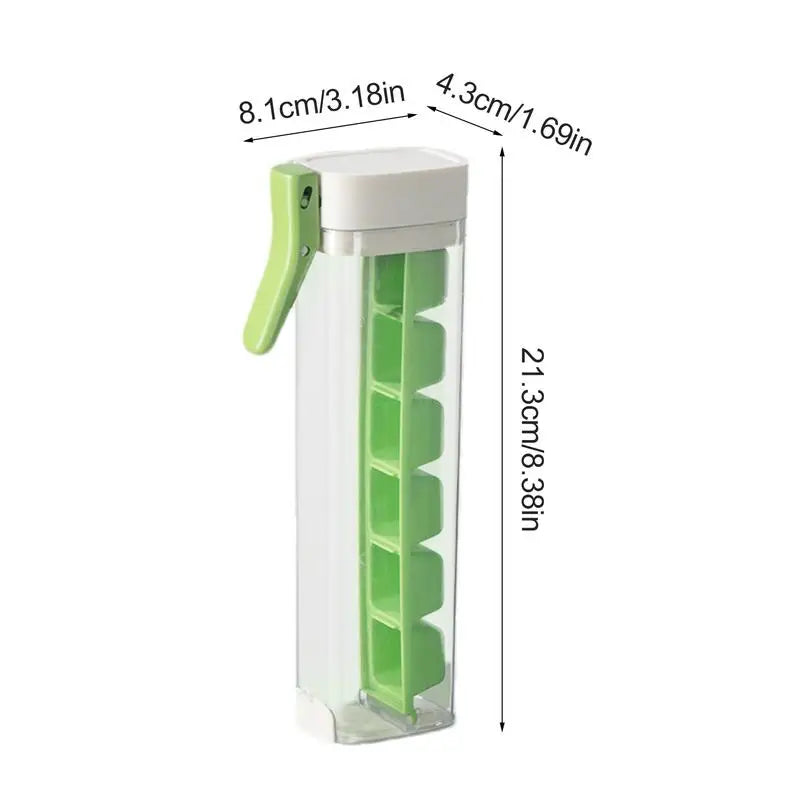 6 Compartment Press Type Ice Cube Molds Ice Trays for Freezer Square Ice Cube Mold with Bins Ice Trays with Lids Ice Maker