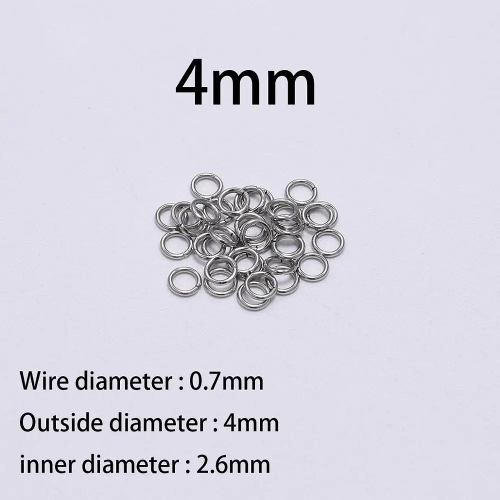 30-200Pcs 3-25mm Stainless Steel Split Ring Open Single Loops Jump Rings Connectors for DIY Jewelry Making Findings Accessories