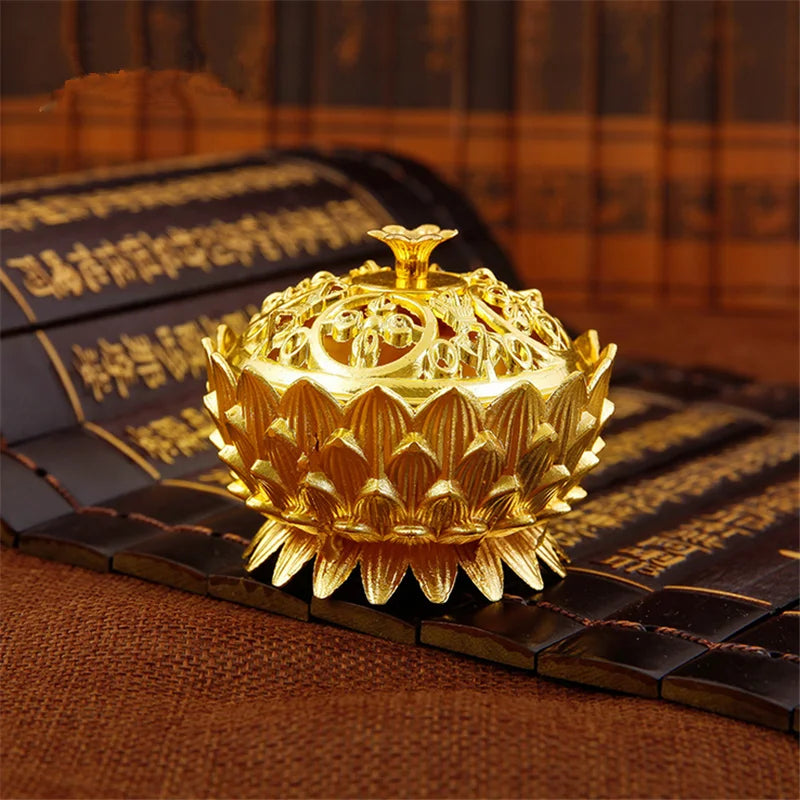 Retro Lotus Incense Burners Dragon Incense Holder Incense Burner Mini Sandalwood Censer Home Office Decor Decoration Craft