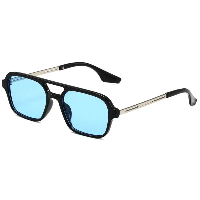 Small Frame Square Sunglasses Female Vintage Hollow Leopard Blue Oculos De Sol Woman Brand Designer Fashion Luxury Sun Glasses