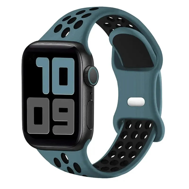 Sport Strap For Apple Watch Bands 44mm 45mm Ultra 2 49mm 40mm 41mm 42mm 45 44mm Silicone Bracelet IWatch Series 9 8 SE 7 3 Band