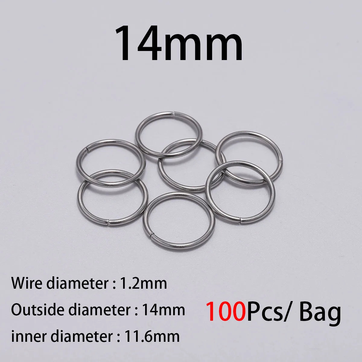 30-200Pcs 3-25mm Stainless Steel Split Ring Open Single Loops Jump Rings Connectors for DIY Jewelry Making Findings Accessories