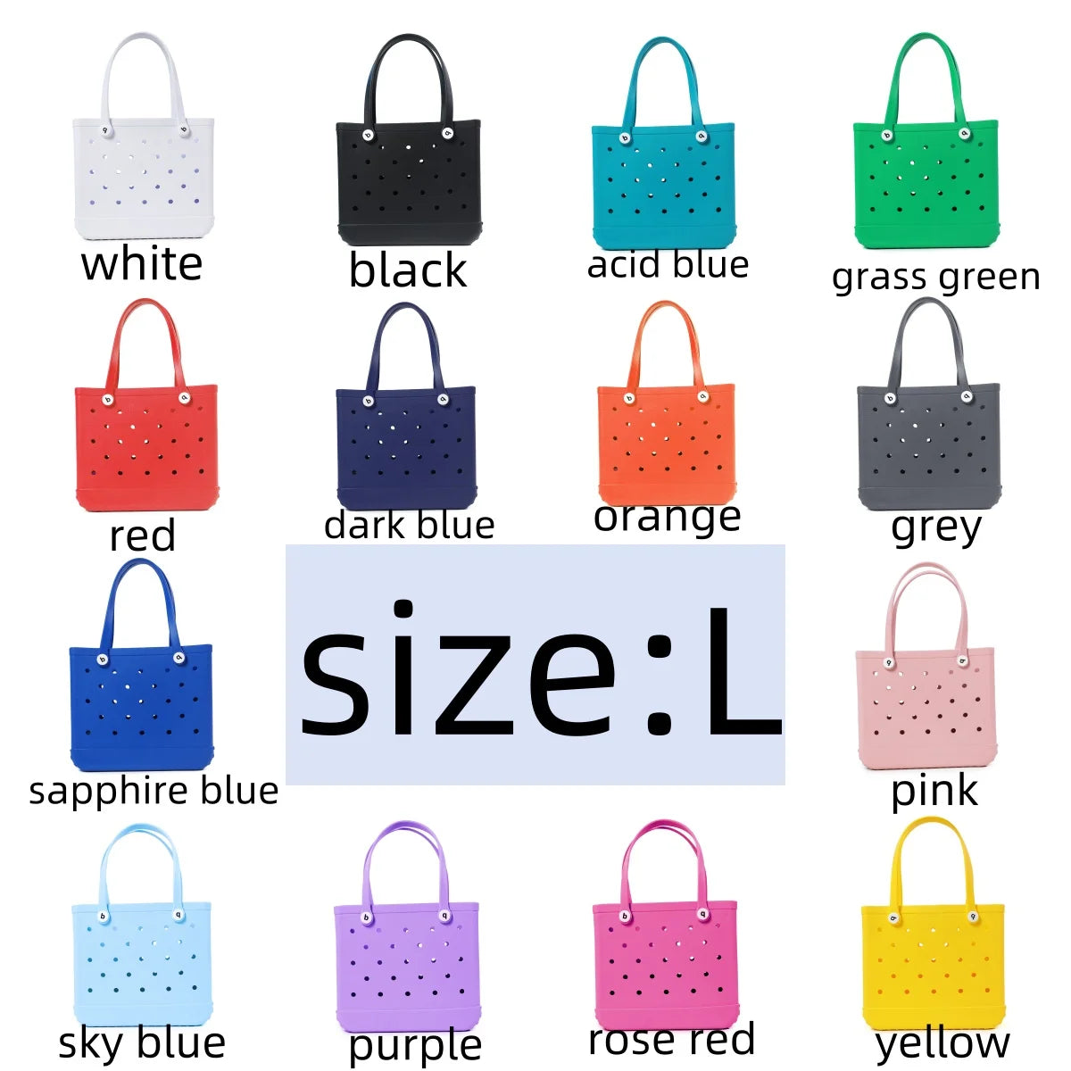 Extra Large Bogg Bag Summer EVA Beach Bag Basket Women Picnic Tote Bag Holes Waterproof Handbag Pouch Shopping Shoulder Bag