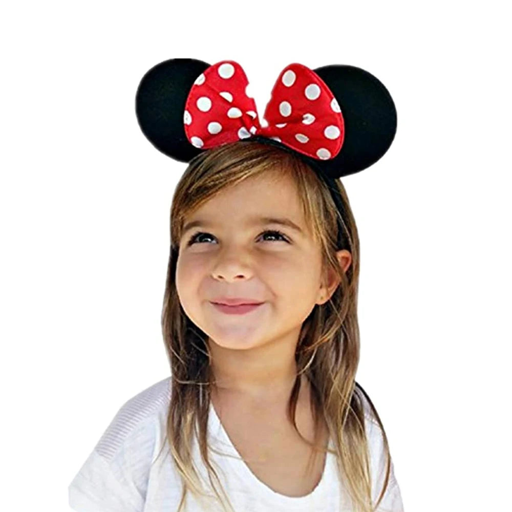 12PCS WholesaleWomen Girl Mouse Ears Headbands Hair Hoop Party Cosplay Bows Hairband Headwear Fashion Hair Accessories