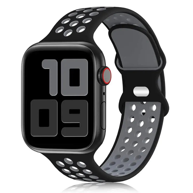 Sport Strap For Apple Watch Bands 44mm 45mm Ultra 2 49mm 40mm 41mm 42mm 45 44mm Silicone Bracelet IWatch Series 9 8 SE 7 3 Band