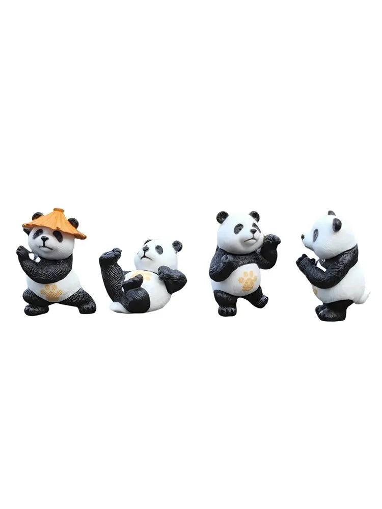 4pcs/set Panda Design Car Ornaments Car Center Console Ornaments Office Desk Ornaments Small Car Interior Decoration