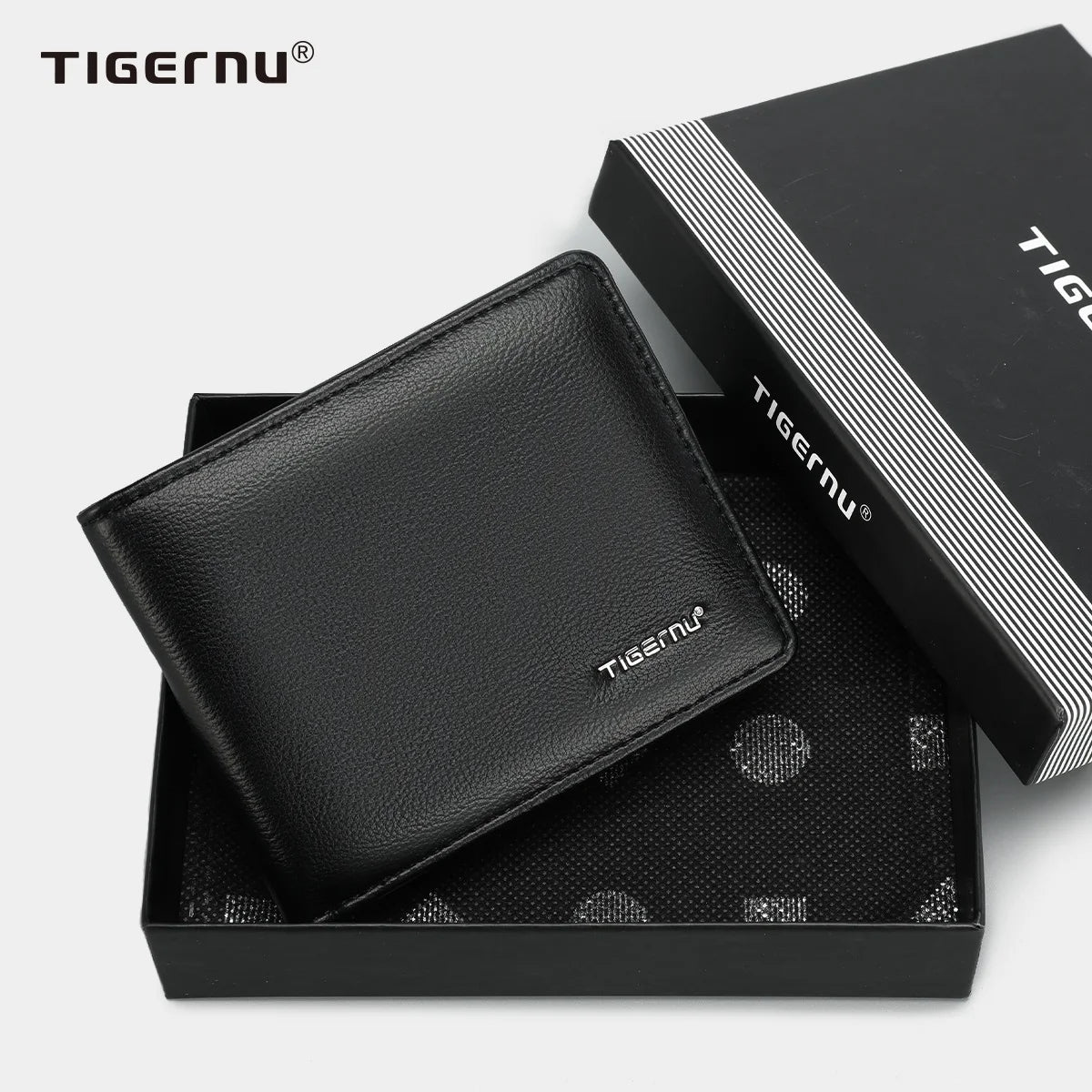 Tigernu Men's Wallet PU Leather Purse Fashion Men Short Wallet Business Credit Card Holder Male Small Money Bags With Gift Box