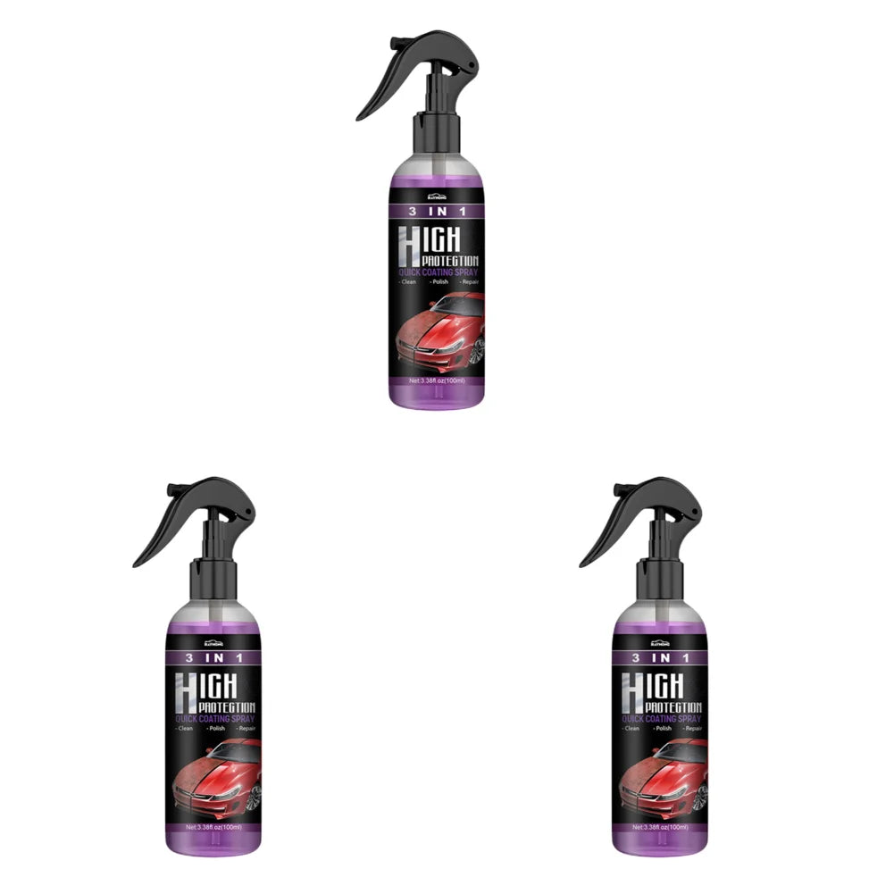 3 in 1 High Protection Quick Ceramic Coating Nano Spray Car Coating Wax Polishing Spray Plastic Refresh Fast Fine Scratch Repair