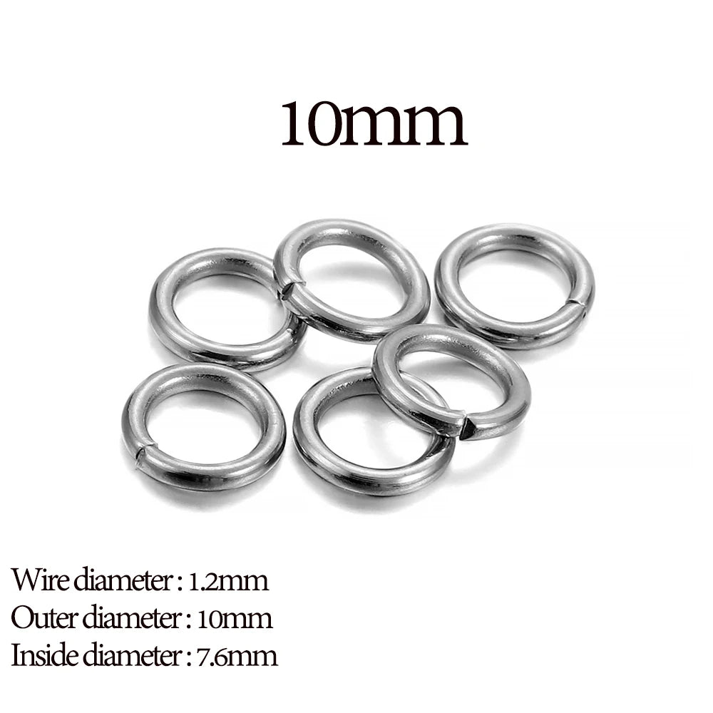 30-200Pcs 3-25mm Stainless Steel Split Ring Open Single Loops Jump Rings Connectors for DIY Jewelry Making Findings Accessories