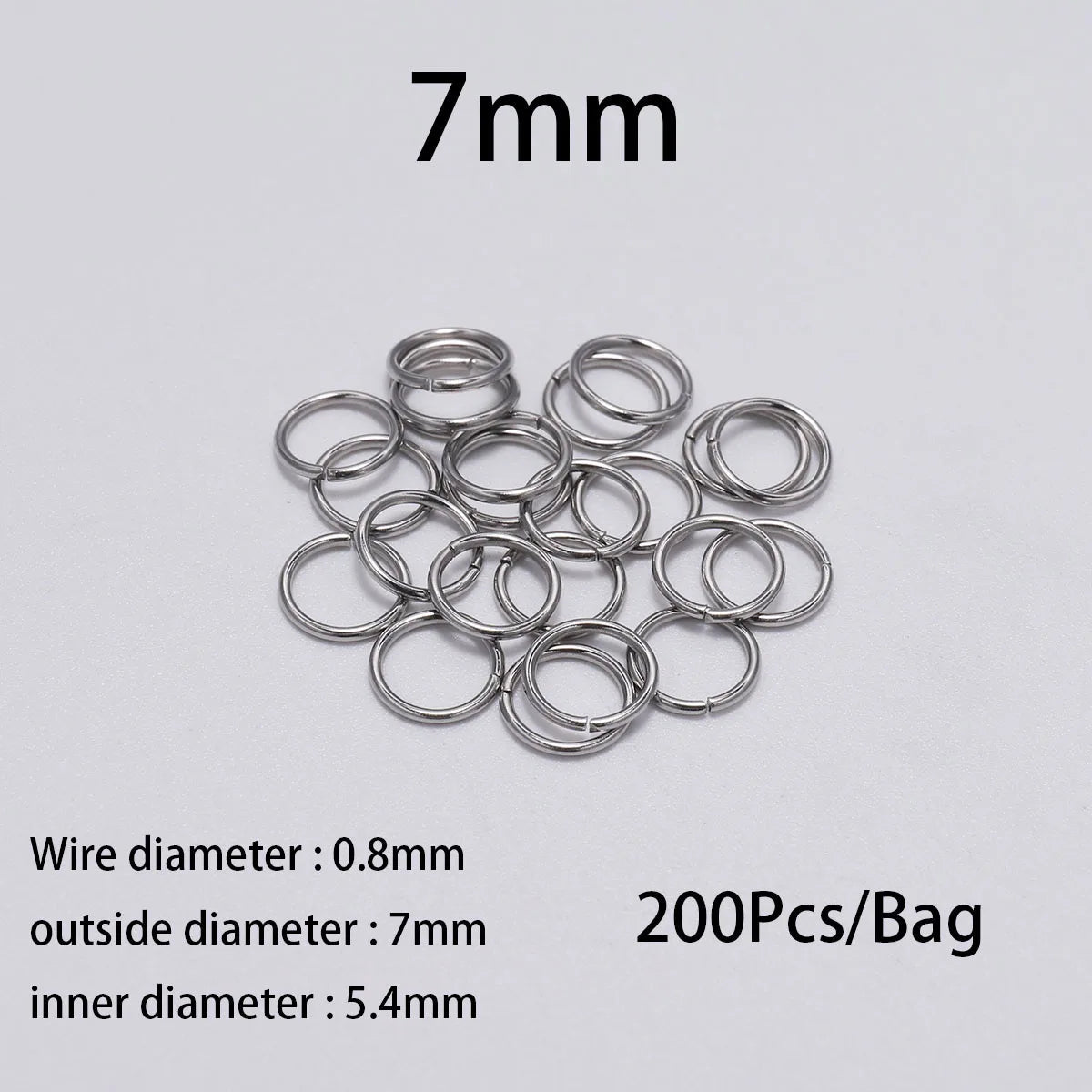 30-200Pcs 3-25mm Stainless Steel Split Ring Open Single Loops Jump Rings Connectors for DIY Jewelry Making Findings Accessories