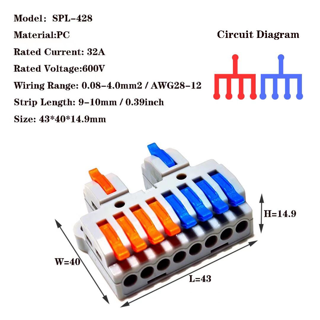 Wire connector SPL-42 Universal Compact Wiring Connector Lighting Push-in Terminal Block Connector Mini Fast Cable Connector