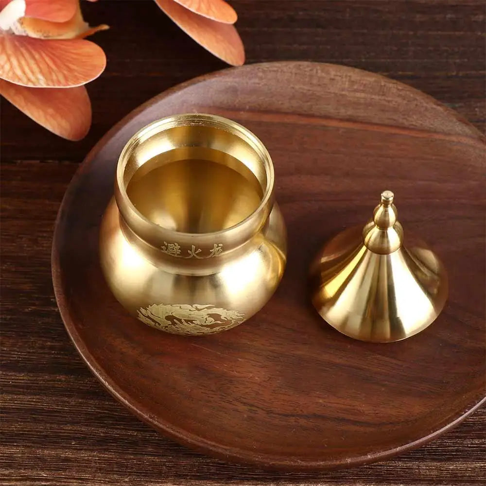 Feng Shui Chinese Brass Wu Lou Gourd, Treasure Statue Home Decoration Table Bookshelf Ornaments, Fortune Protection
