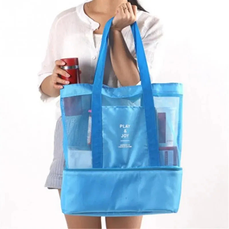 Tote Waterproof Bento Bag Swimming Bag Travel Storage Beach Bags Insulated Double Layer Picnic Ice Bag