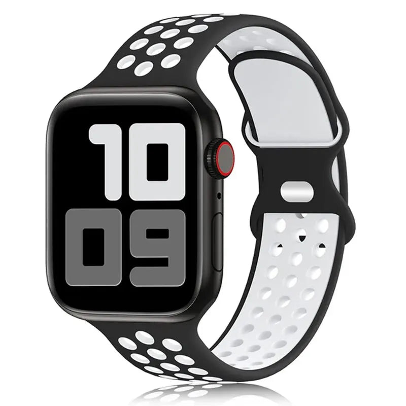 Sport Strap For Apple Watch Bands 44mm 45mm Ultra 2 49mm 40mm 41mm 42mm 45 44mm Silicone Bracelet IWatch Series 9 8 SE 7 3 Band