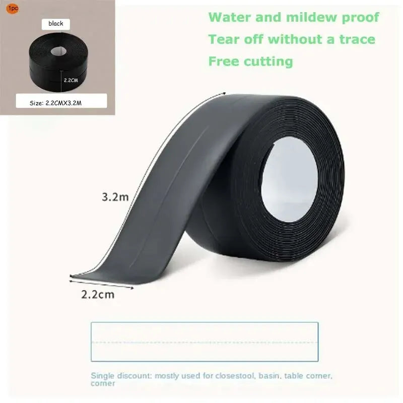 1 Roll of Kitchen Anti-mold and Waterproof Tape, Moisture-proof Kitchen and Bathroom Sink Gap, Beautiful Seam Toilet Sticker, Co