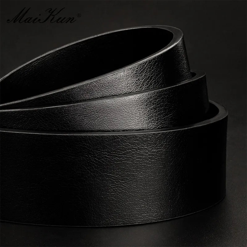 Maikun Men's Vintage Casual Belt Black Pin Buckle Student Versatile Leather Wide Belt