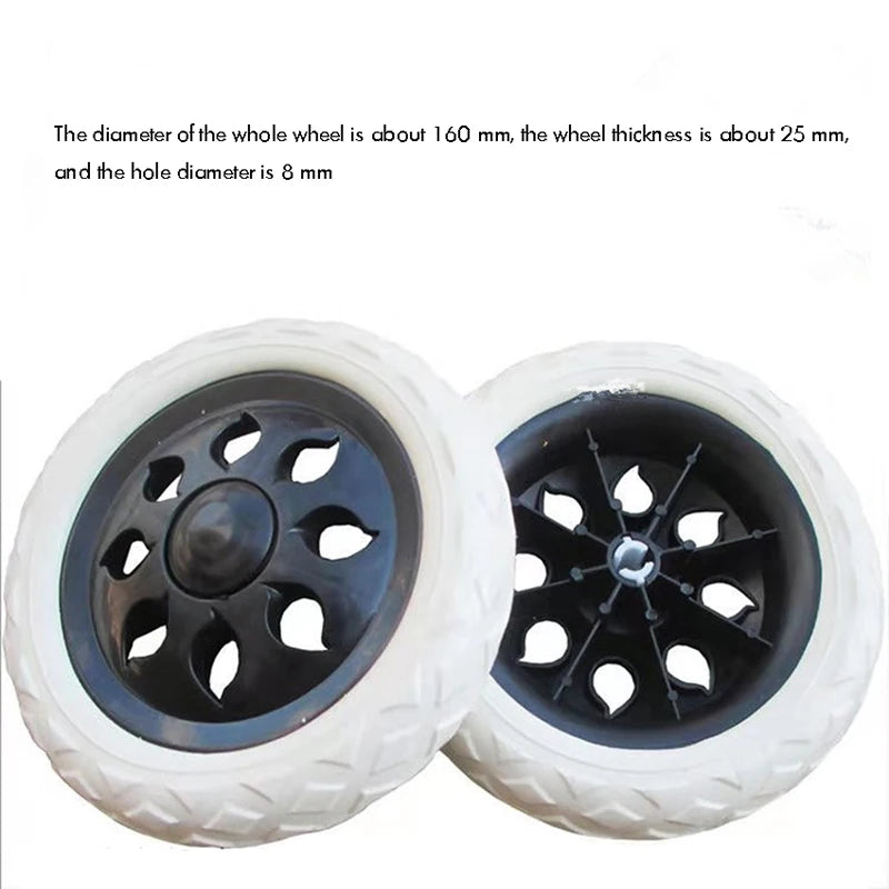 2PCS/Set Shopping Cart Wheel Replacement with Button Lock, 16cm Diameter, Rubber Foaming Wheel Casters, колеса для тележки