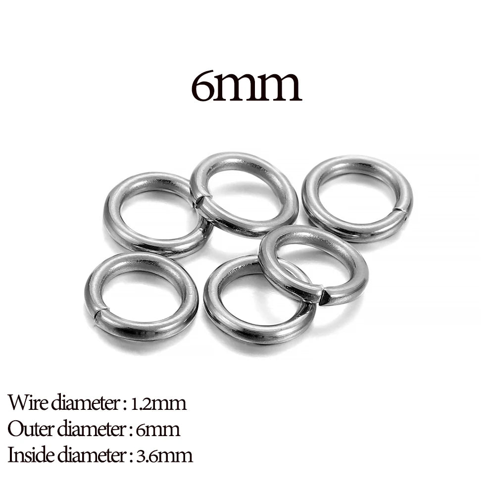 30-200Pcs 3-25mm Stainless Steel Split Ring Open Single Loops Jump Rings Connectors for DIY Jewelry Making Findings Accessories