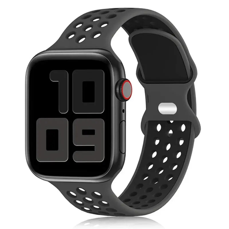 Sport Strap For Apple Watch Bands 44mm 45mm Ultra 2 49mm 40mm 41mm 42mm 45 44mm Silicone Bracelet IWatch Series 9 8 SE 7 3 Band