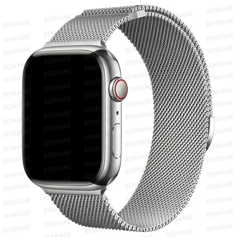 Milanese Loop Strap for Apple Watch Ultra Band 49mm 45mm 44mm 42mm 41mm 40mm Metal Bracelets for iwatch SE series 9 8 7 6 5 46mm