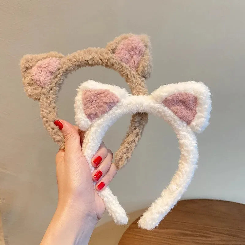 Hair Accessories Cute Plush Cat's Ears Steamed Cat Ear Shaped Bread Hair Band Wash Face Head Band Dress Headdress Hair Band