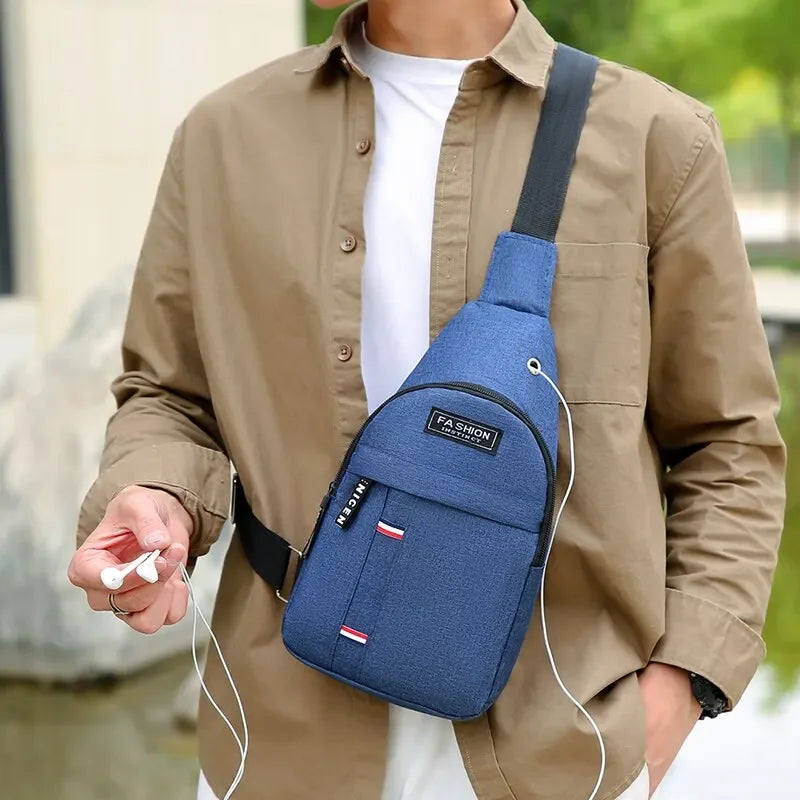 Chest Bag Man Messenger Bag New Nylon Canvas Casual Sports Travel Chest Bag Single Shoulder MEN'S Style