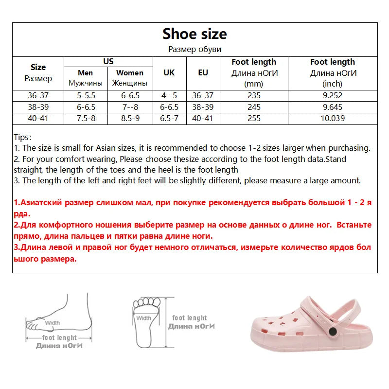 Clogs Women Sandals Summer Casual EVA Lightweight Outdoor Women's Shoes Anti Slip Thick Sole Beach Slides Couple Garden Shoes