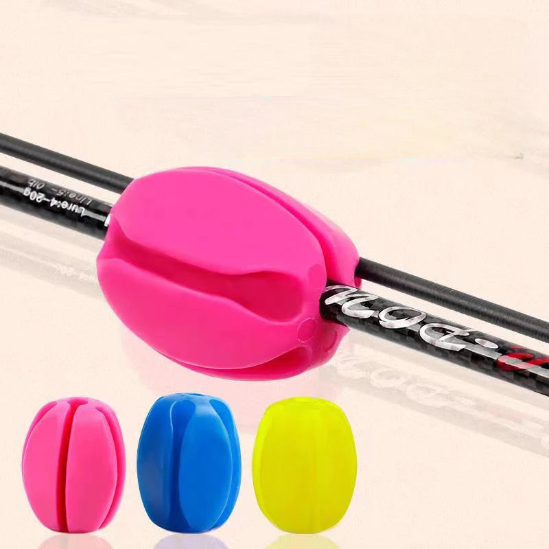 1pcs Random Color Silicone Fishing Rod Holder Straps 5 Hole Lightweight Fishing Tackle Ties Fishing Accessories