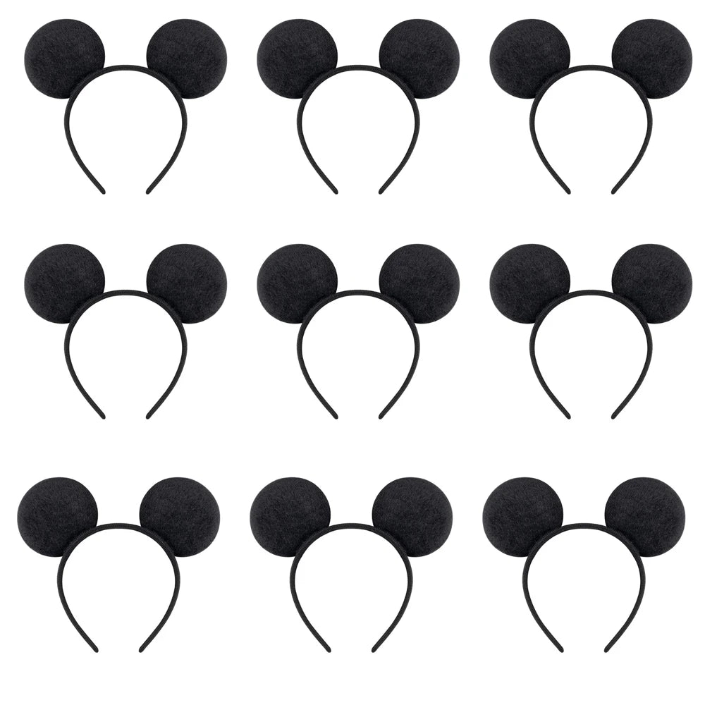 12PCS WholesaleWomen Girl Mouse Ears Headbands Hair Hoop Party Cosplay Bows Hairband Headwear Fashion Hair Accessories