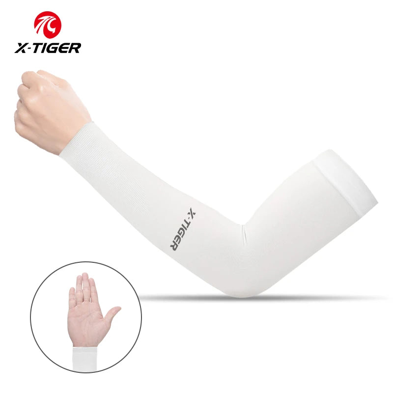 X-TIGER Cycling Arm Warmer Summer Ice Fabric Running Cycling Sleeves Unisex Breathable Sun Protection Volleyball Cuffs Covers