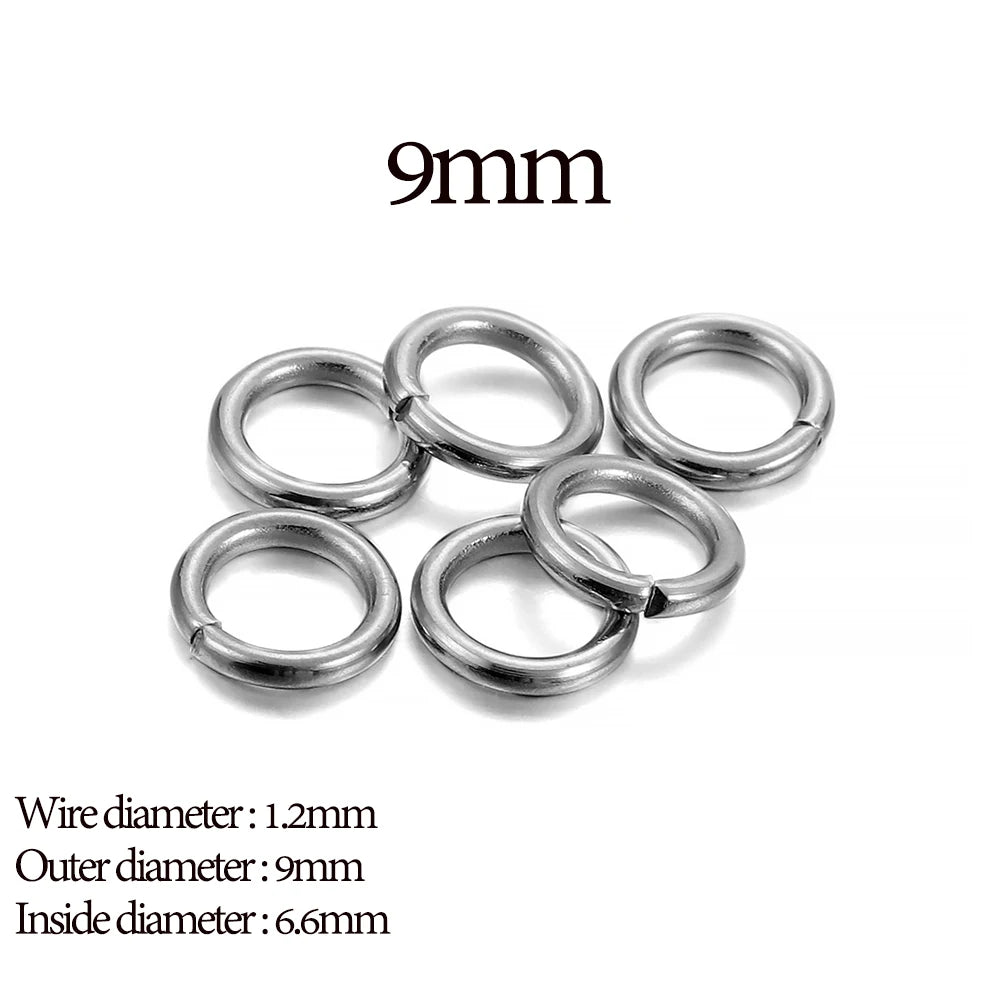 30-200Pcs 3-25mm Stainless Steel Split Ring Open Single Loops Jump Rings Connectors for DIY Jewelry Making Findings Accessories