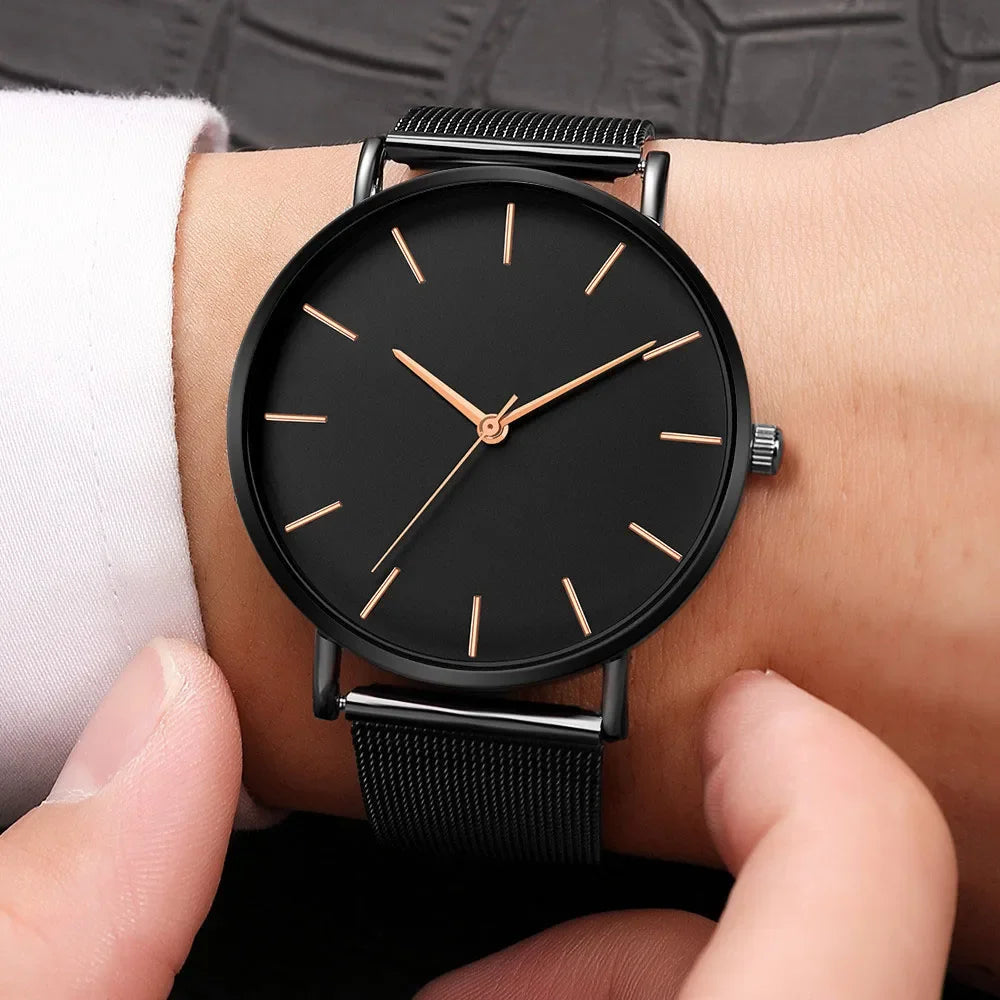 Leisure Simple Women Watch 2024 Vintage Mesh Belt Ultra-thin Fashion Relojes Para Mujer Luxury Man Wrist Watches