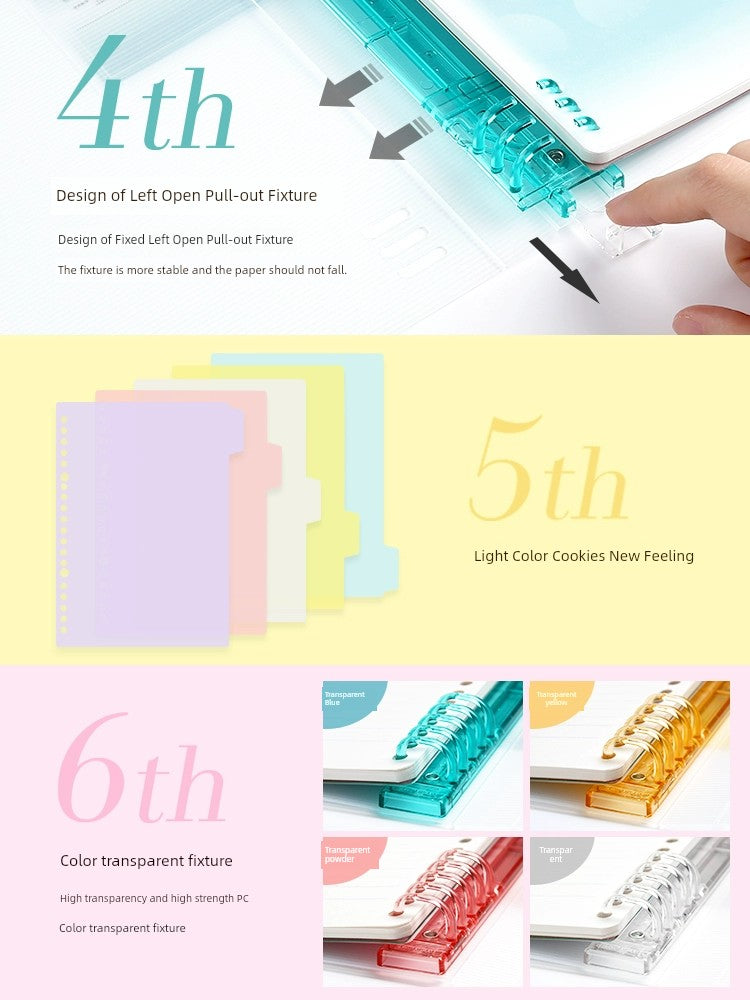 Japanese Kokuyo National Reputation Loose Spiral Notebook Eight-Hole Light Soft Light Cookie Core-Changing Notebook A5/B5/A4 1 M New Pure Removable Notepad Loose-Leaf Binder