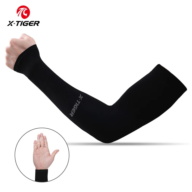 X-TIGER Cycling Arm Warmer Summer Ice Fabric Running Cycling Sleeves Unisex Breathable Sun Protection Volleyball Cuffs Covers