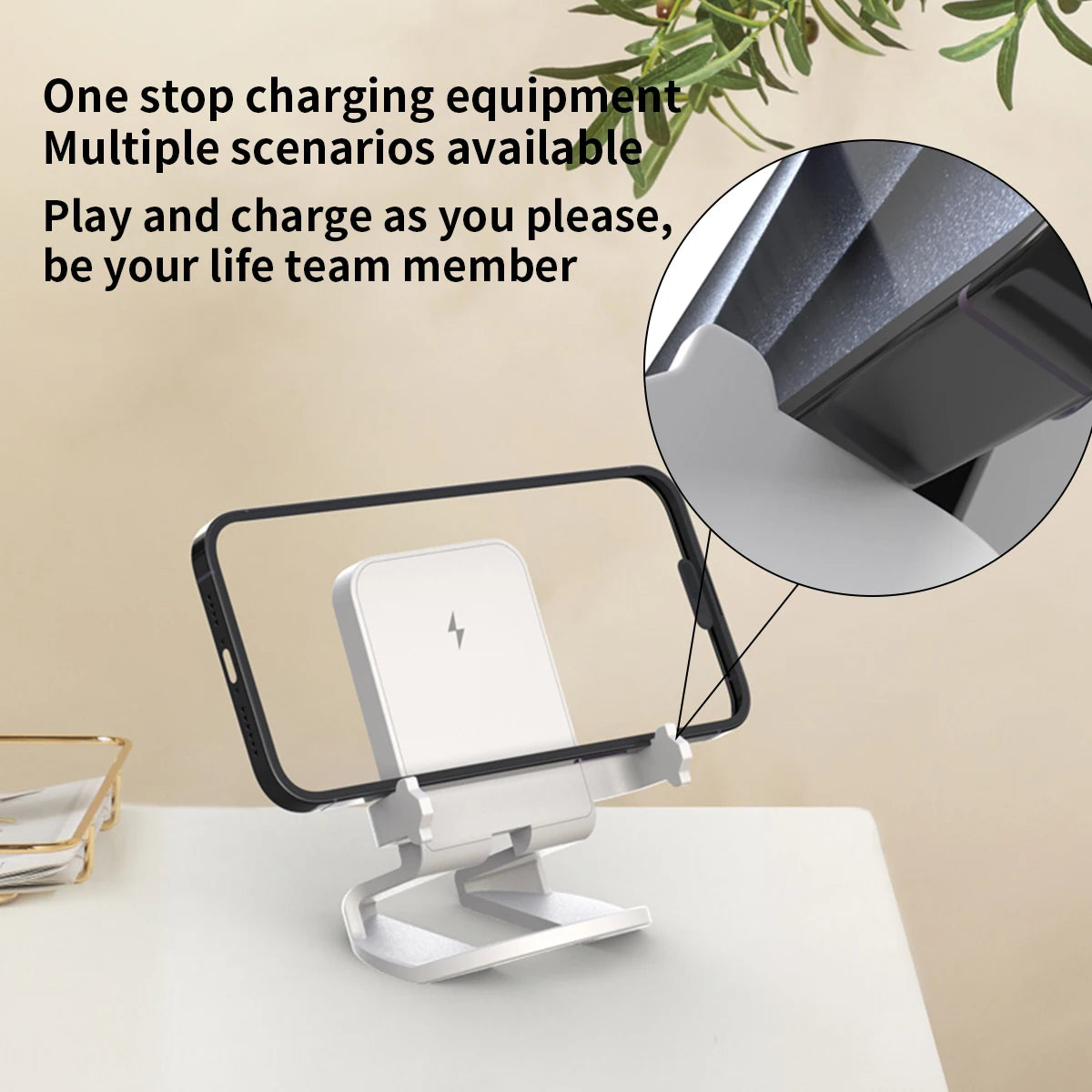 Wireless Charger 15W Suitable for iPhone Wireless Fast Charging Horizontal Vertical Dual-Purpose Phone Holder Desktop base