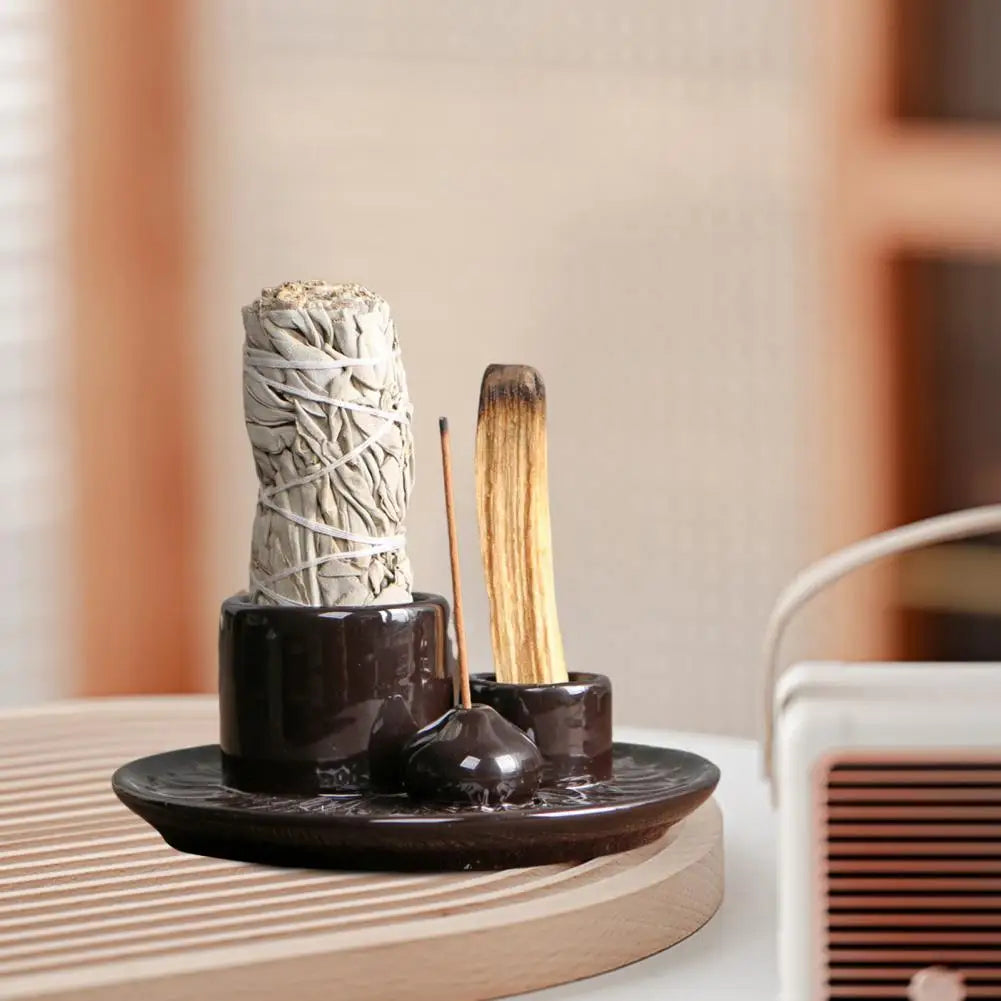 Modern Incense Burner Modern Ceramics Candle Holder Palo Santo Incense Stick Burner for Meditation Yoga Room Decoration