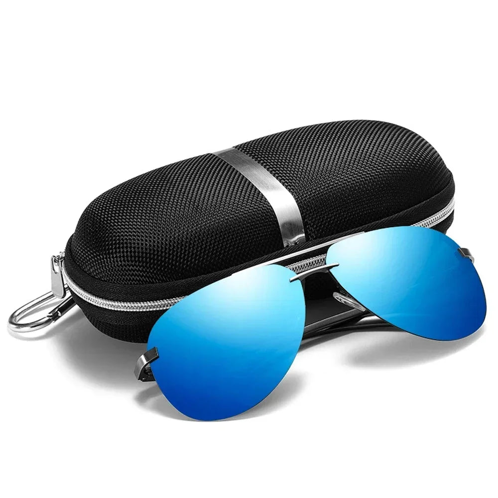 New Polarized Men Sunglasses Classic Driving Sun Glasses Metal Frame Mirror Lens Sunglasses Men/Women