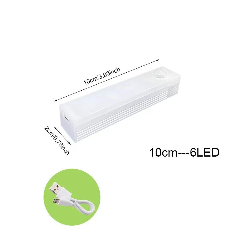 LED Motion Sensor Light Wireless LED Night Light Type C Rechargeable Light Cabinet Wardrobe Lamp Staircase Backlight For Kitchen