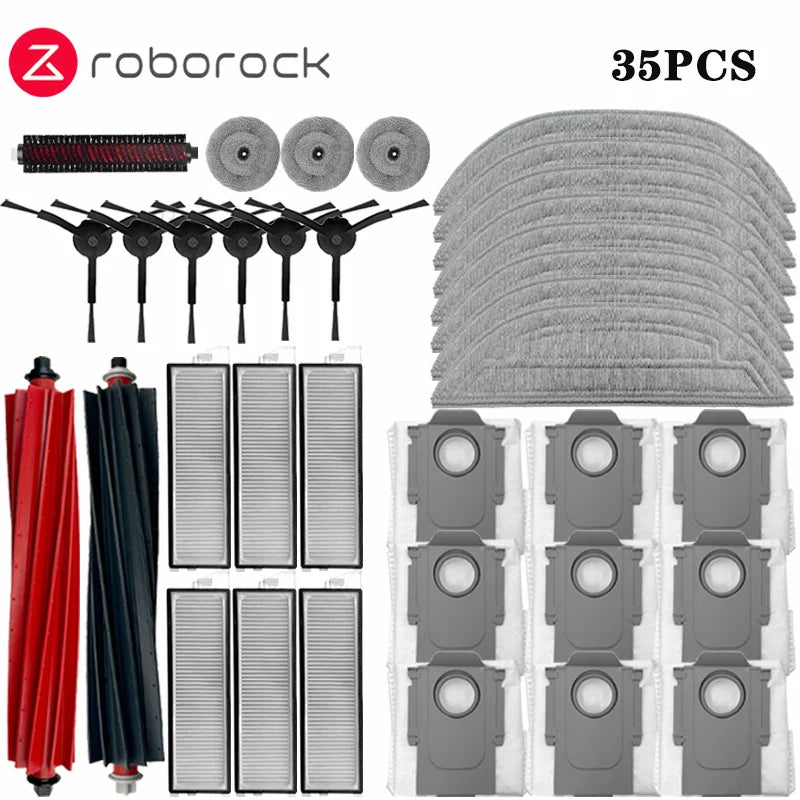 Roborock S8 MaxV Ultra Robot Vacuum Spare Parts Main Side Brushes Mop Cloths HEPA Filters Dust Bags Accessories