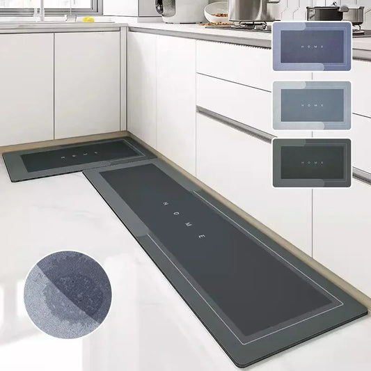 Super Absorbent Kitchen Floor Mat Diatom Mud Pad Bath Pad Anti-Slip Carpet Kitchen Mats Wipeable Wash Long Strip Carpet