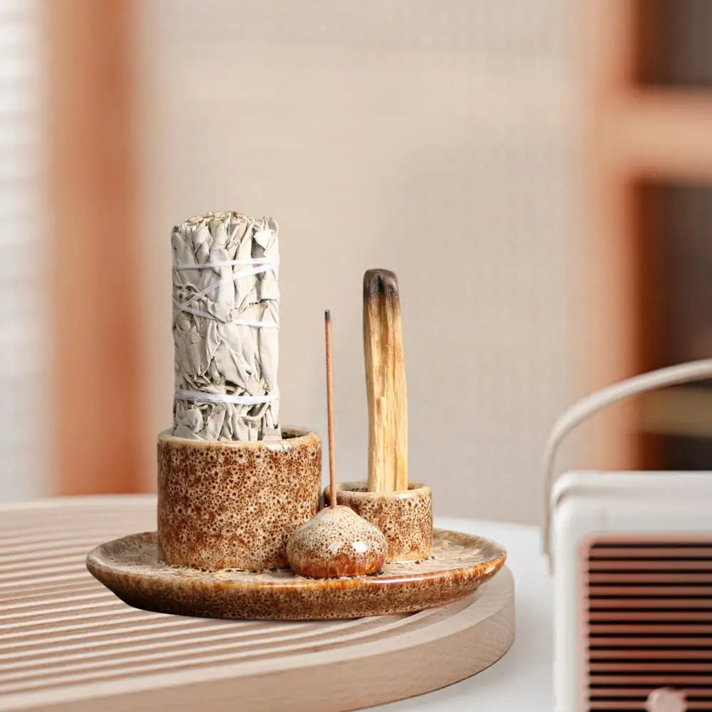 Modern Incense Burner Modern Ceramics Candle Holder Palo Santo Incense Stick Burner for Meditation Yoga Room Decoration