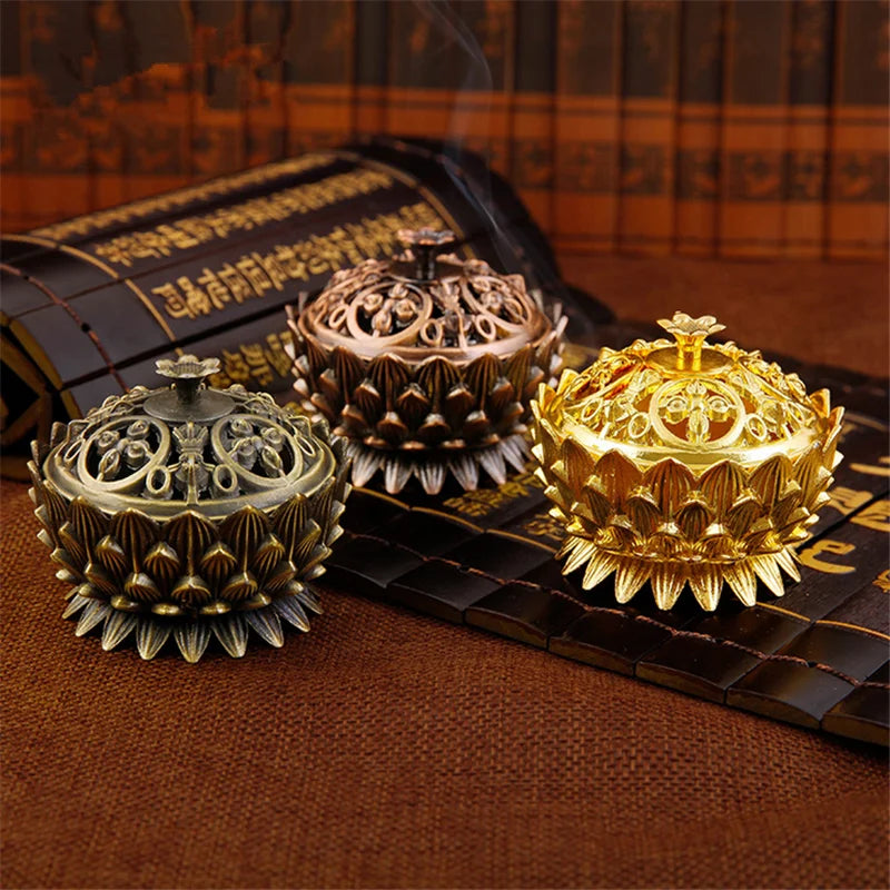 Retro Lotus Incense Burners Dragon Incense Holder Incense Burner Mini Sandalwood Censer Home Office Decor Decoration Craft