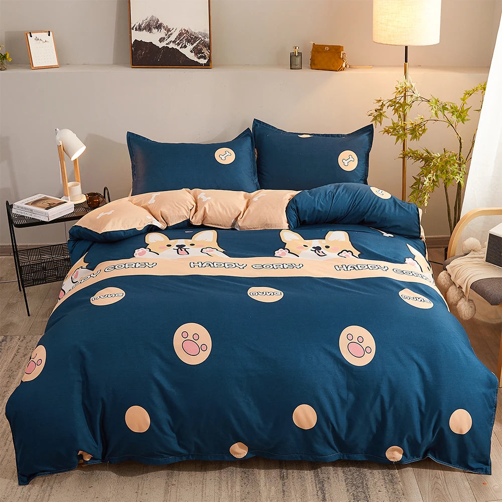 YanYangTian Nordic bed four-piece bedding set summer blankets for bed queen size bed sheets set Christmas bedroom decor