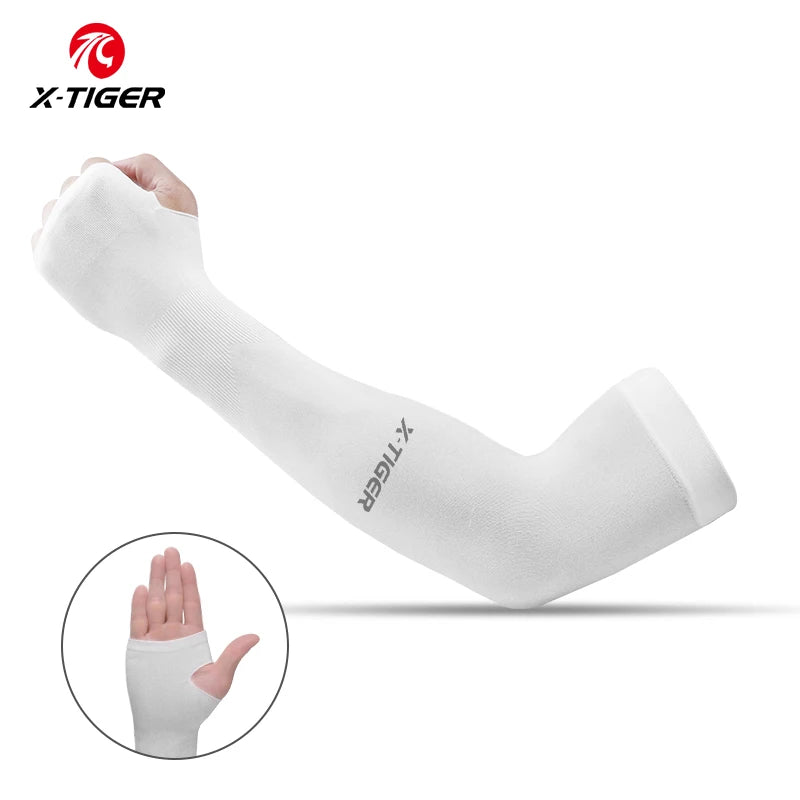 X-TIGER Cycling Arm Warmer Summer Ice Fabric Running Cycling Sleeves Unisex Breathable Sun Protection Volleyball Cuffs Covers