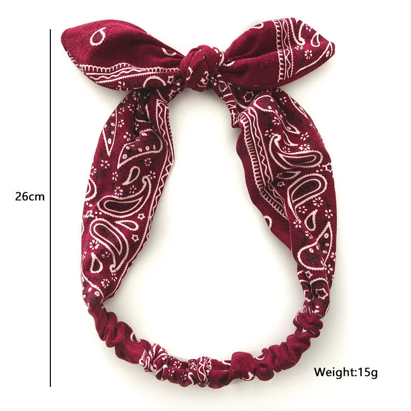 New Boho Women Soft Solid Print Headbands Vintage Cross Knot Elastic Hairbands Turban Bandanas Girls Hair Bands Hair Accessories