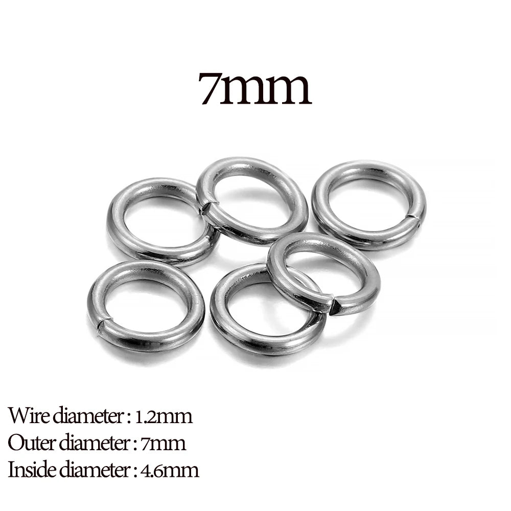 30-200Pcs 3-25mm Stainless Steel Split Ring Open Single Loops Jump Rings Connectors for DIY Jewelry Making Findings Accessories