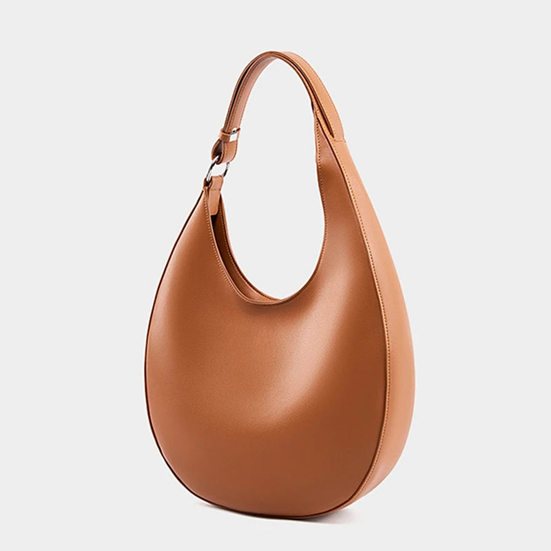 Hifashion Genuine Leather Underarm Shoulder Bags For Women 2024 Trend Designer Half Moon Crossbody Purses Tote Ladies Handbags