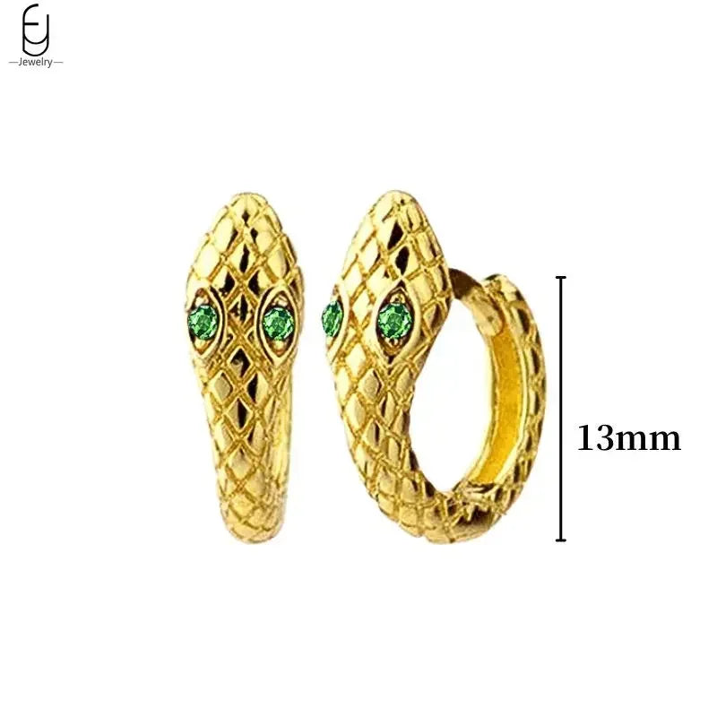 925 Sterling Silver Needle Green Zircon Gold Earrings Heart Hoop Earrings for Women Delicate Stud Earrings Luxury Jewelry Gifts